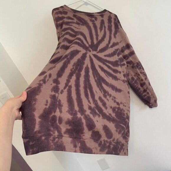 ZELLA Cali Tie Dye Cotton Blend Sweatshirt Dress Purple Mauve ish Long Sleeve L - Picture 12 of 12